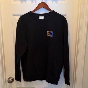 H&M Black Crewneck Sweater with Graphic Patch